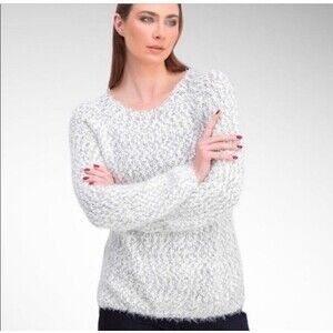 Buffalo by David Bitton Womens Sz S Eyelash Knit Crewneck Sweater Blue Soft